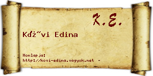 Kövi Edina névjegykártya